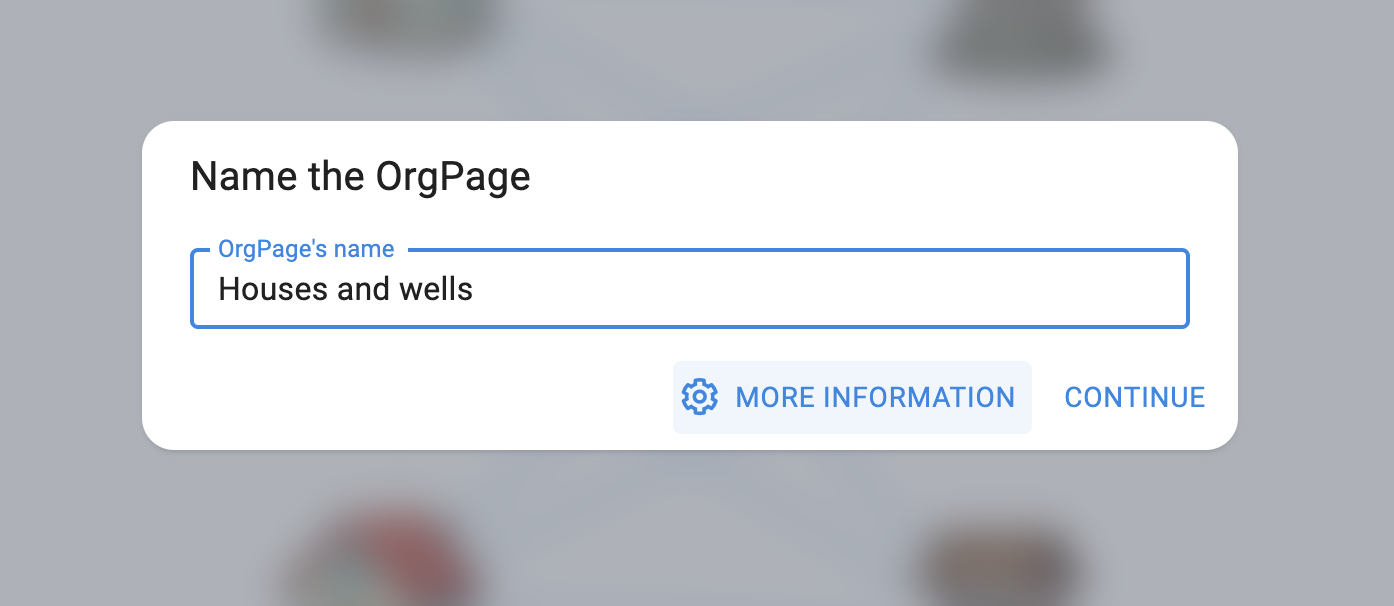 Shortened information with just the title of an OrgPage
