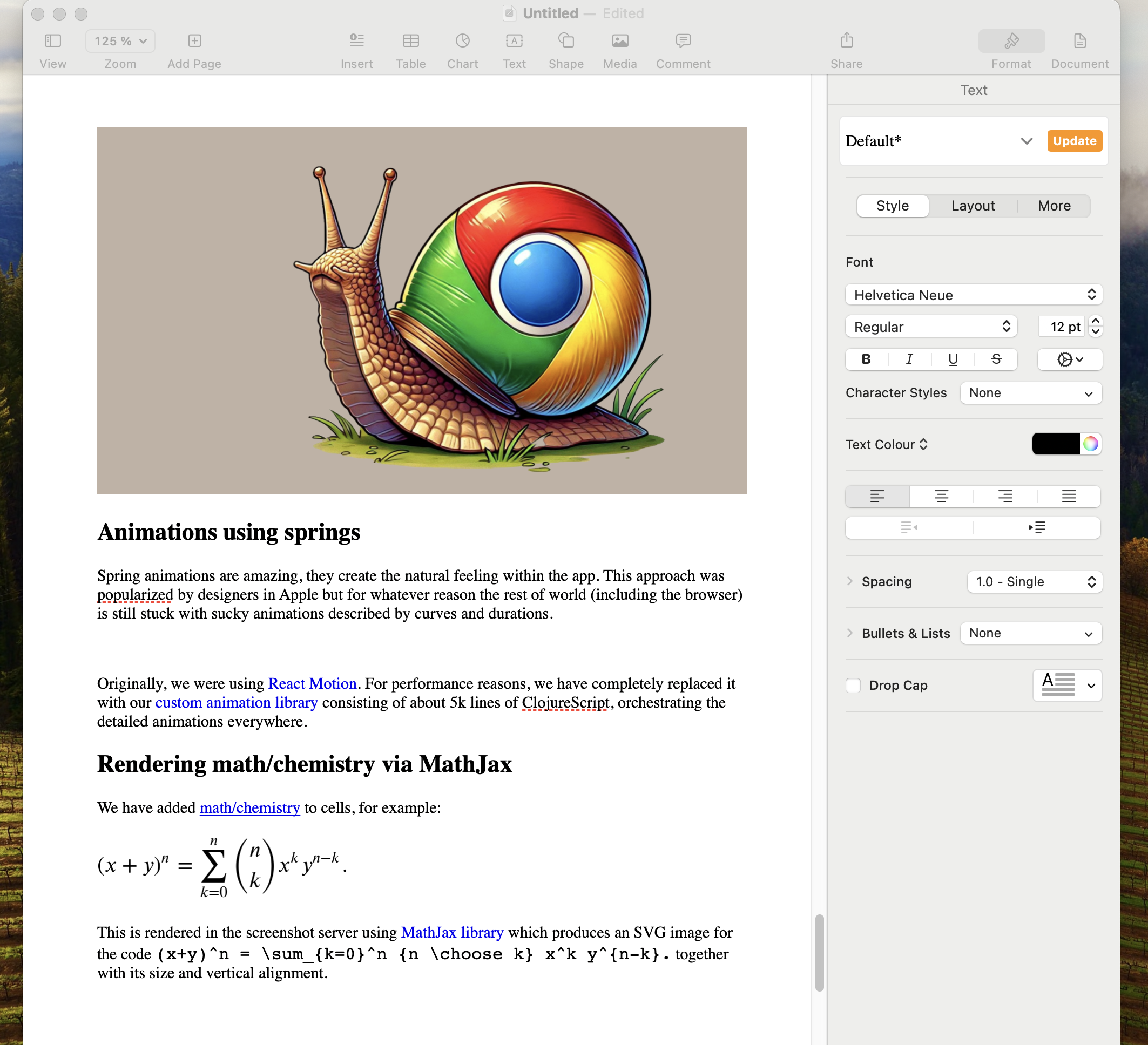 The IT architecture of OrgPad pasted as formatted text