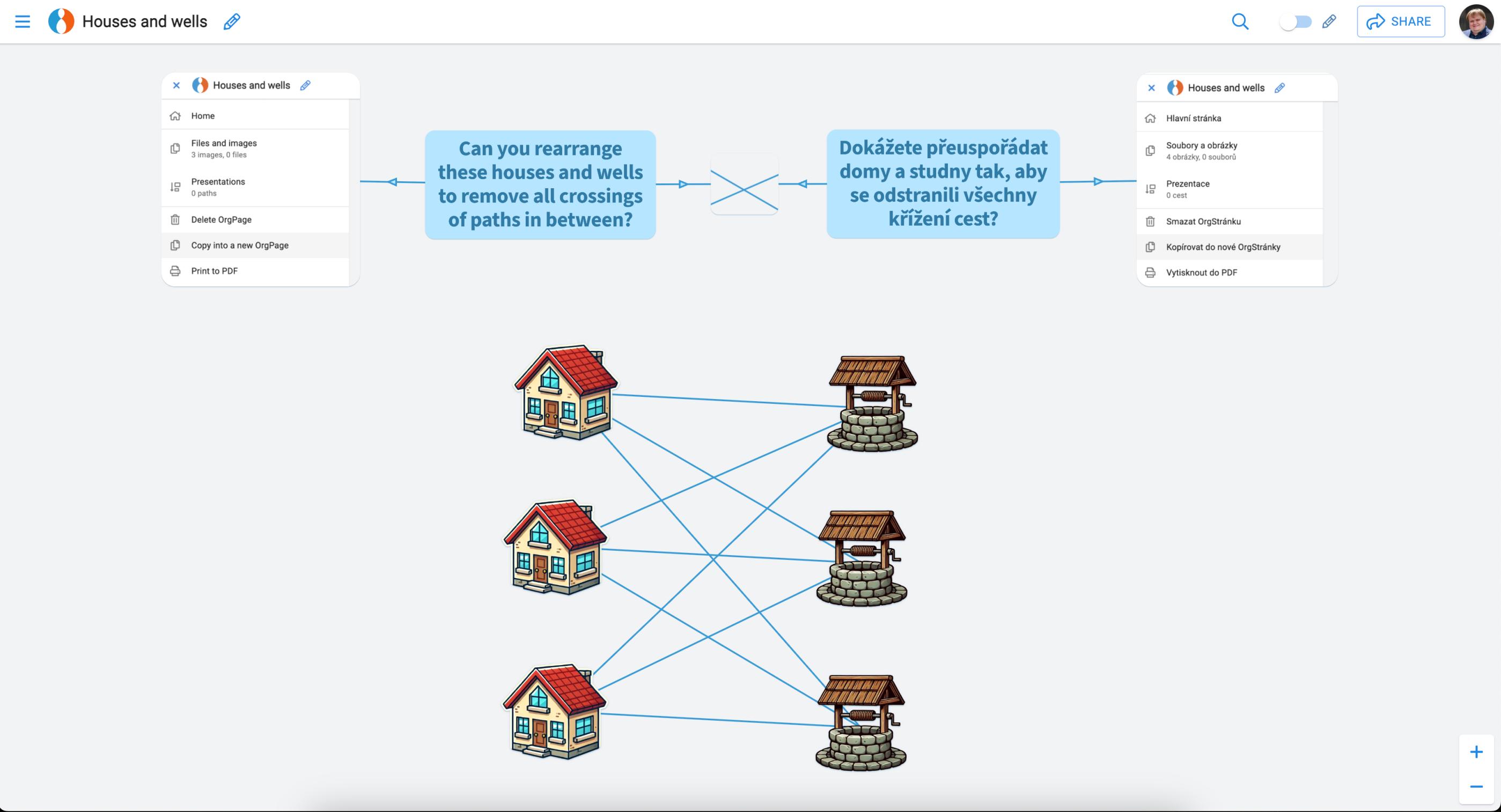 Everything including instructions is displayed when opening the OrgPage